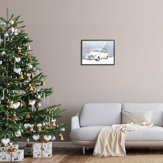 Stupell Industries Seasonal Niveous Snow Truck Scene Framed Giclee Art